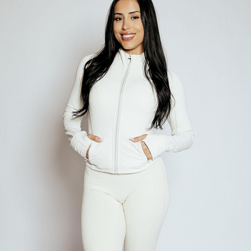 Sculpt Zip Jacket - Vanilla Cream
