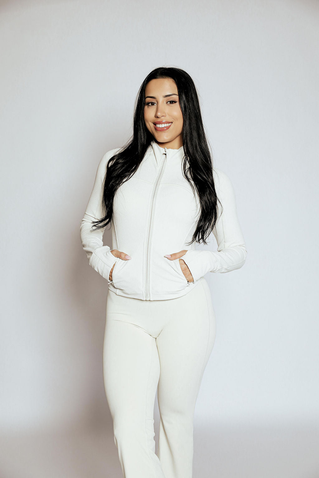 Sculpt Zip Jacket - Vanilla Cream